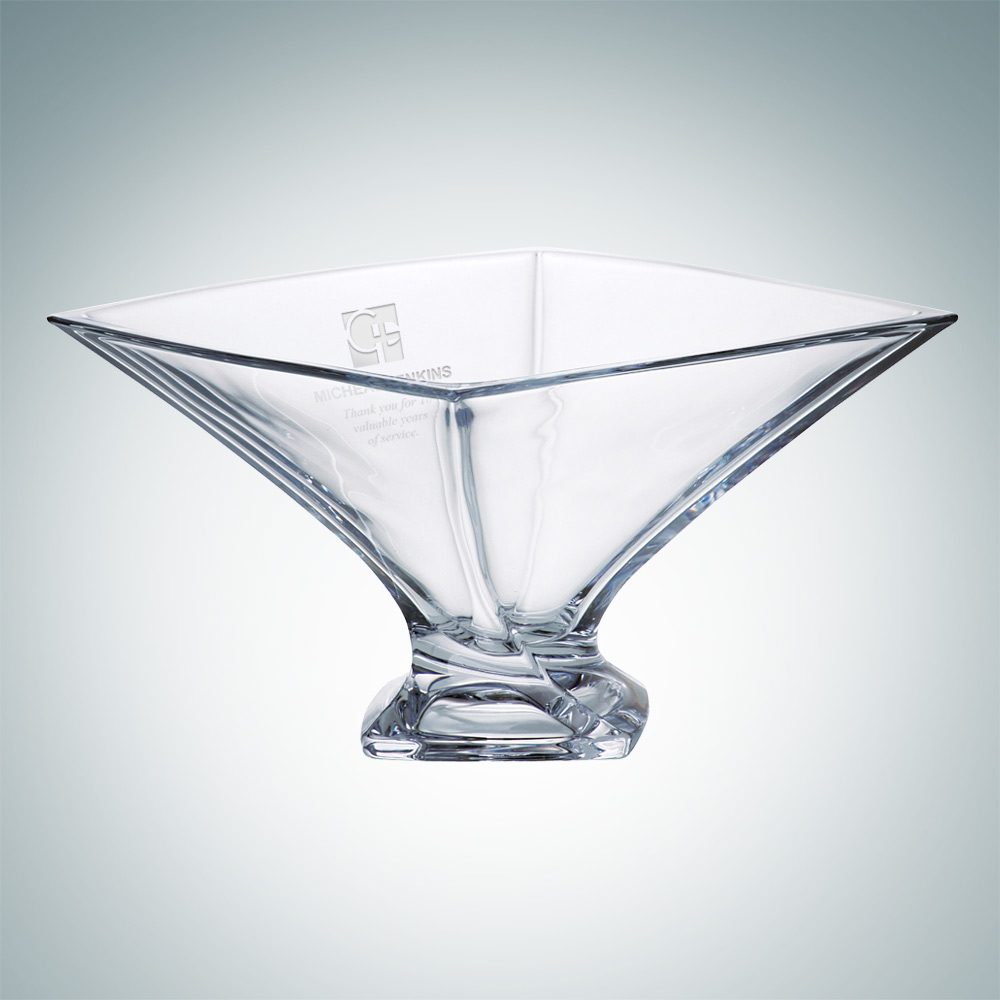 Orrefors Crystal 6 inch angled decorative popular bowl, weighs more than 4 pounds