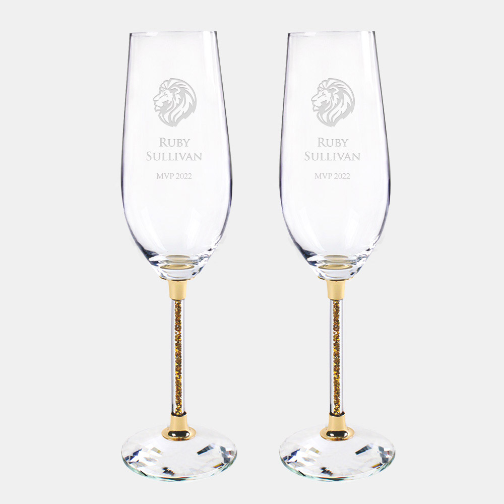 Champagne Flutes LSA Verso Champagne Tulip Glass Pair, 12.5oz Personalized  Gift