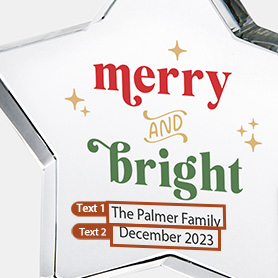 Pre-Designed Merry and Bright Color Imprinted Mystical Star