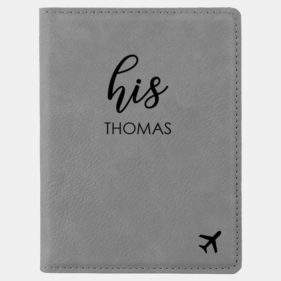 Gray Leatherette Passport Holder