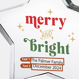 Pre-Designed Merry and Bright Color Imprinted Mystical Star