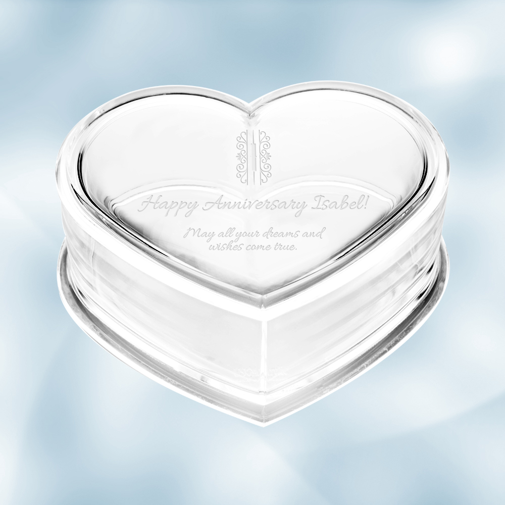 Monogrammed Acrylic Heart Box