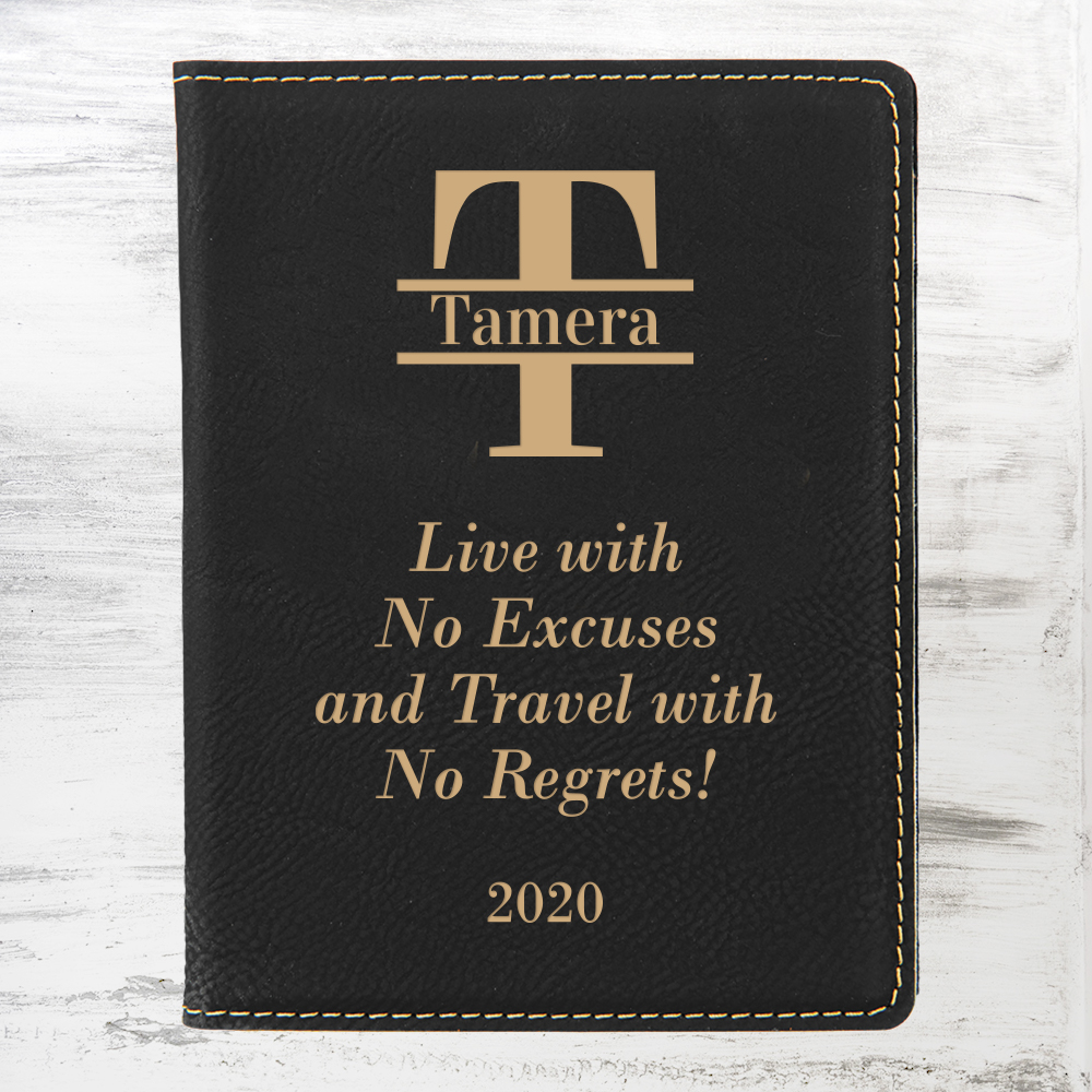 Black/Gold Leatherette Passport