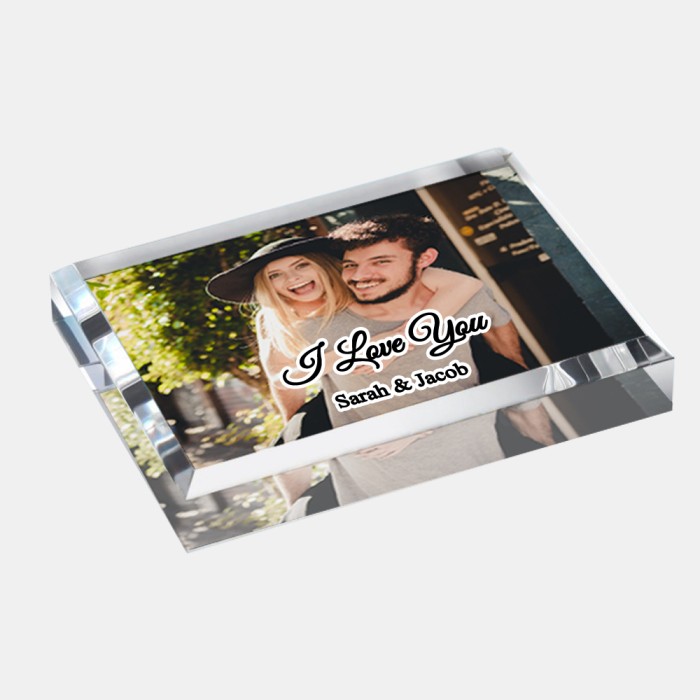 Color Photo Imprinted Acrylic Rectangle Paperweight