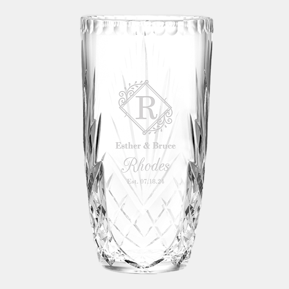 Monogrammed Elegant Classic Cut Vase