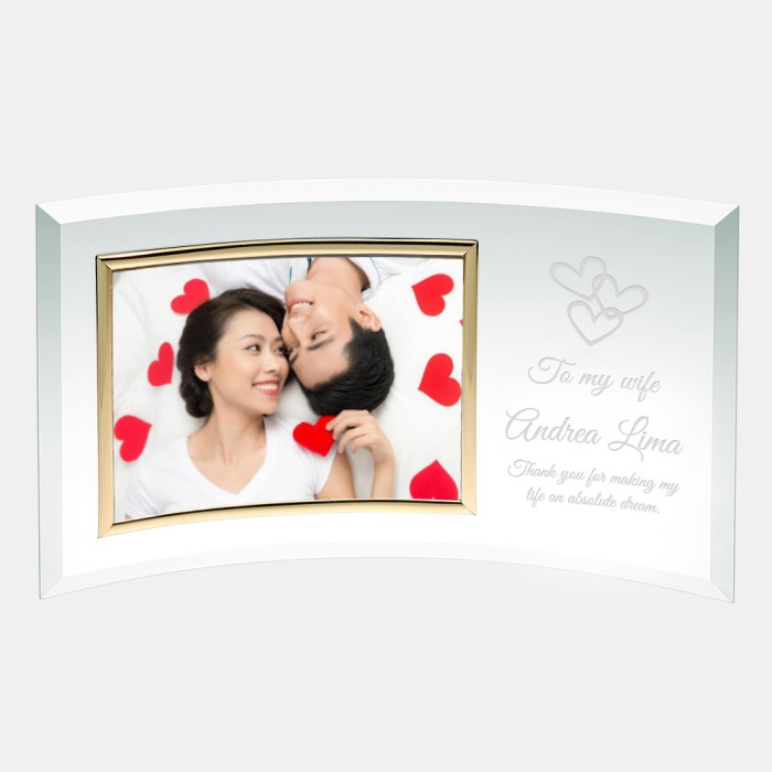 Curved Horizontal Gold Photo Frame