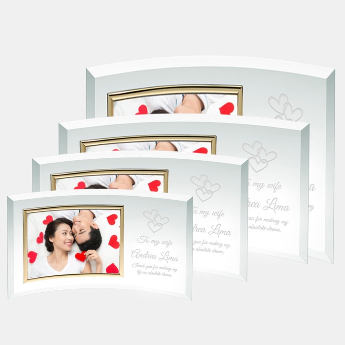 Curved Horizontal Gold Photo Frame