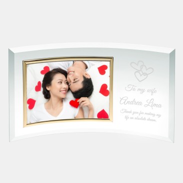 Jade Curved Horizontal Gold Photo Frame