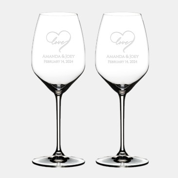 Pre-Designed Love Heart Riedel Extreme Riesling Pair, 16oz