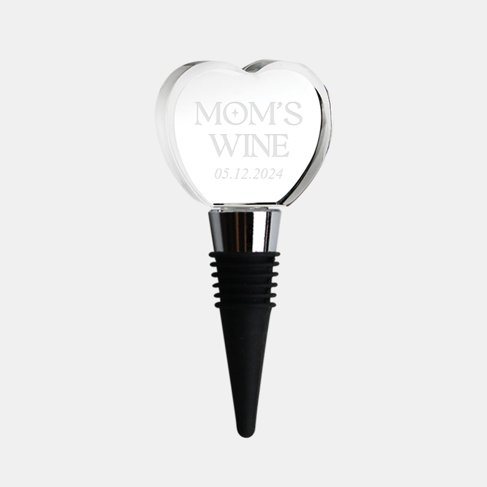 Pre-Designed Mom's Wine Heart Shape Wine Stopper