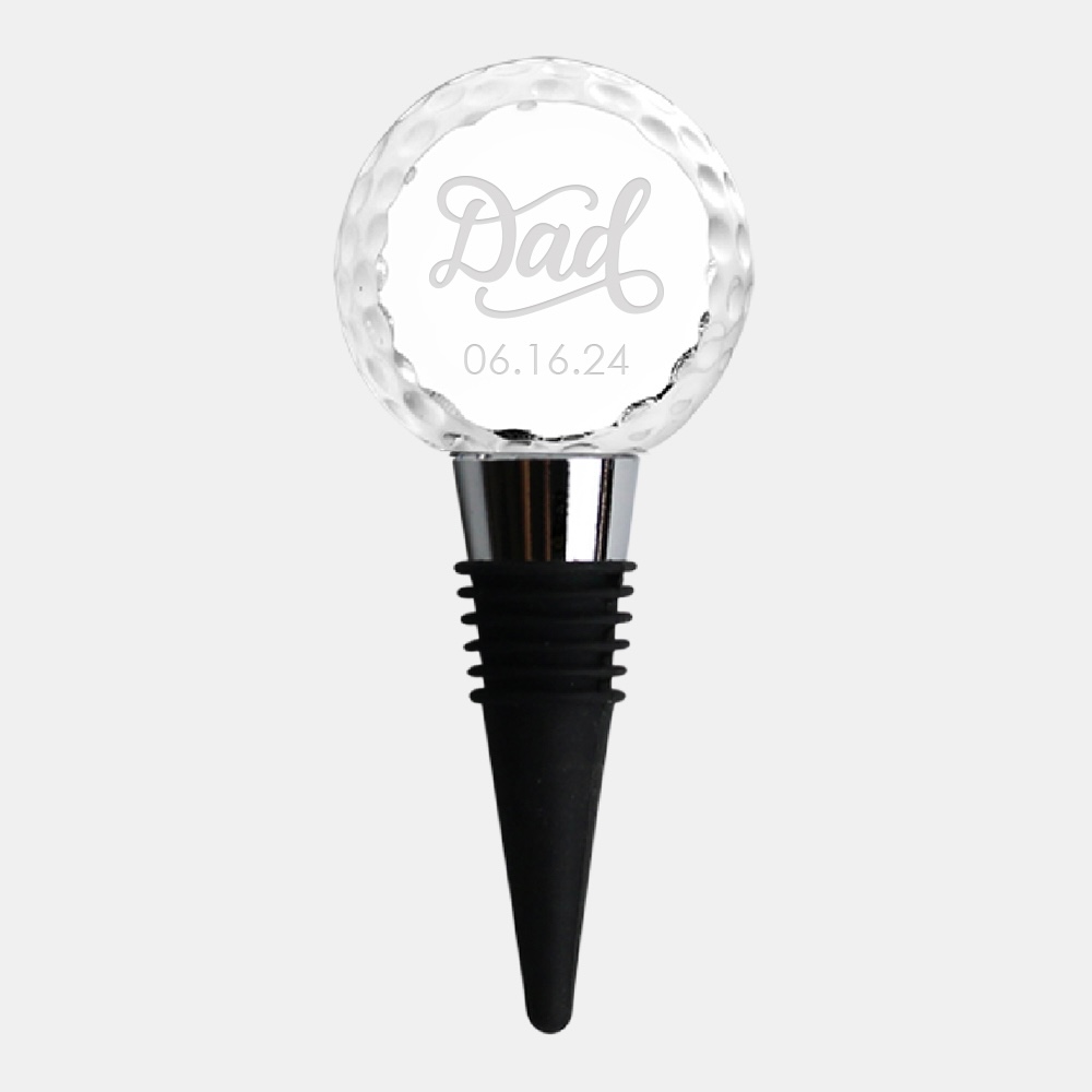 Pre-Designed Dad Golf Ball Wine Stopper