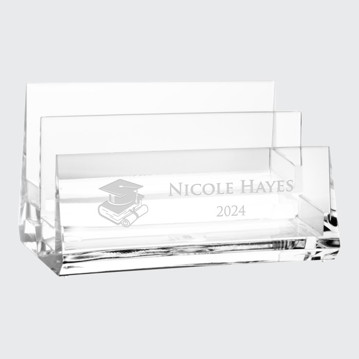 Acrylic 2-Tiered Business Card Holder