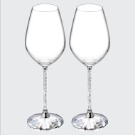 Swarovski Crystalline Wine Glass Pair - Silver