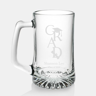 Pre-Designed Grad Beer Mug with Handle, 25oz