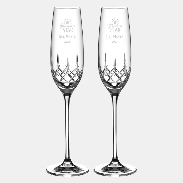 Diamante Classic Flute Pair, 6.8oz