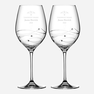 Diamante Spiral Red Wine Glass Pair, 15.9oz