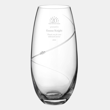 Diamante Silhouette Barrel Vase 