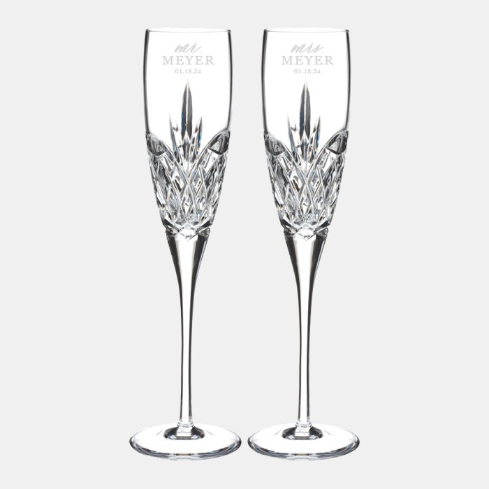 Pre-Designed Mr. & Mrs. Waterford Love Forever Flute Pair, 5oz