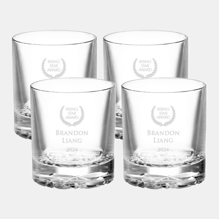 Orrefors Carat Old Fashioned Glass 4pc Set, 7.1oz