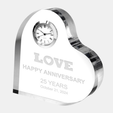 Acrylic Heart Keepsake Clock