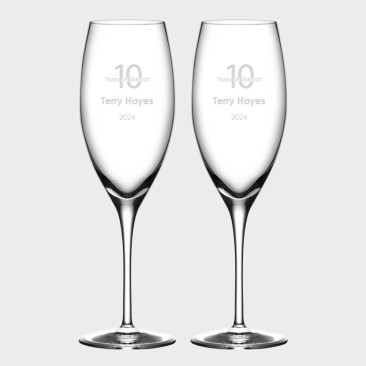 Orrefors Premier Champagne Glass Pair, 10oz