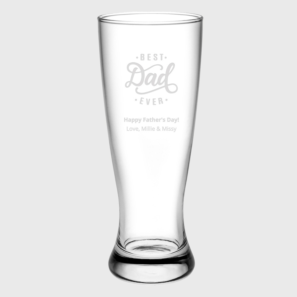 Pre-Designed Father's Day Pilsner Beer Glass, 16oz