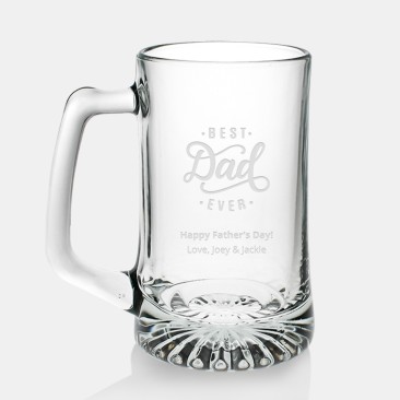 Pre-Designed Best Dad Ever Beer Mug with Handle, 25oz