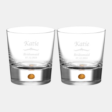 Orrefors Intermezzo Gold Double Old Fashioned Pair, 11oz