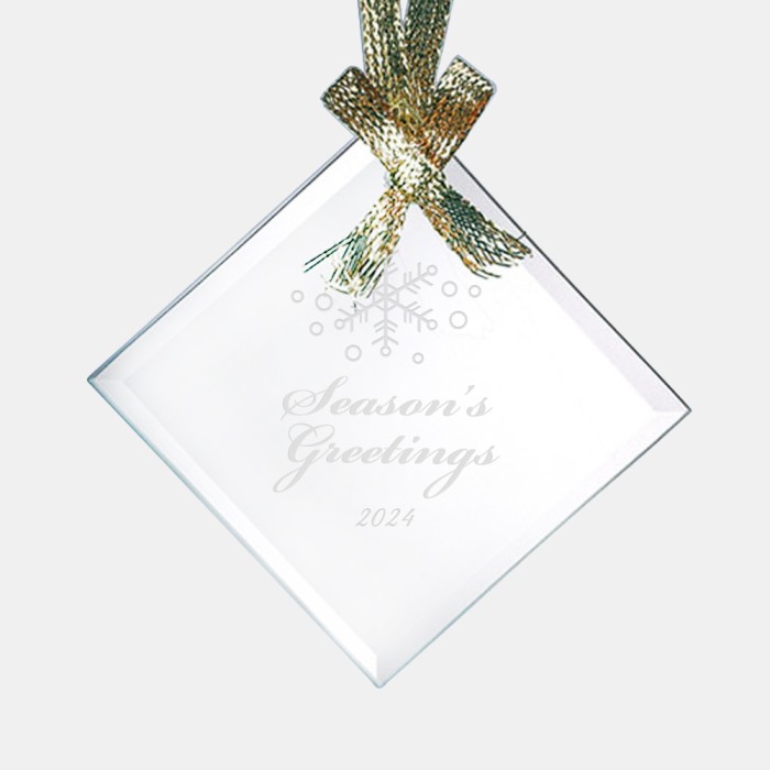 Beveled Square Diamond Ornament