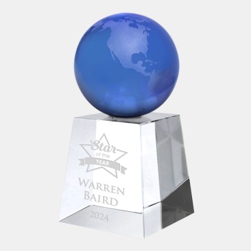 Blue Globe with Tapered Base