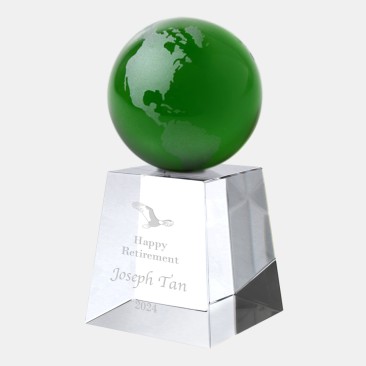 Green Globe with Tapered Base