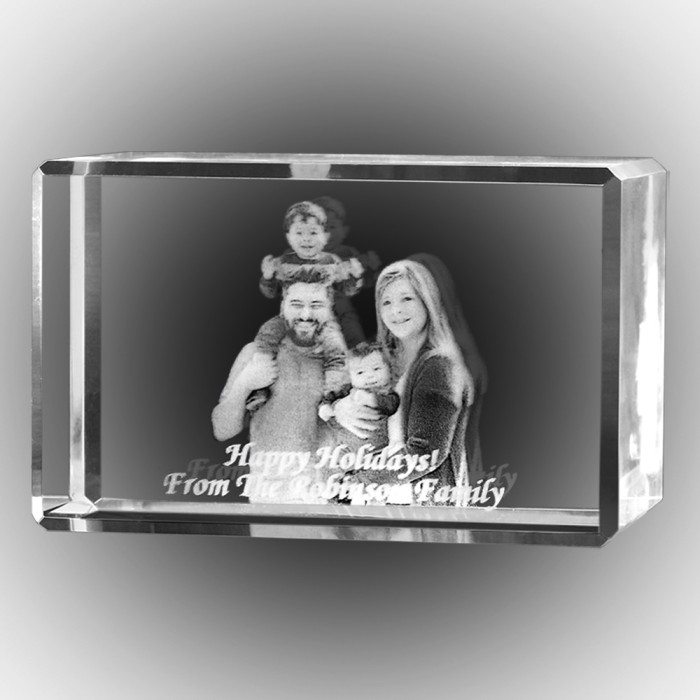 3D Lasered Horizontal Rectangle Plaque