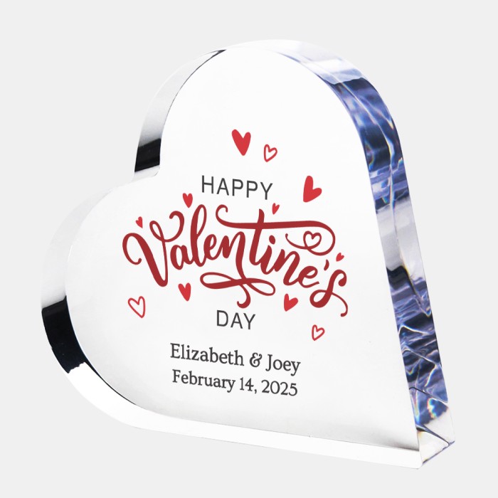 Pre-Designed Happy Valentine's Day Color Imprinted Acrylic Heart Keepsake