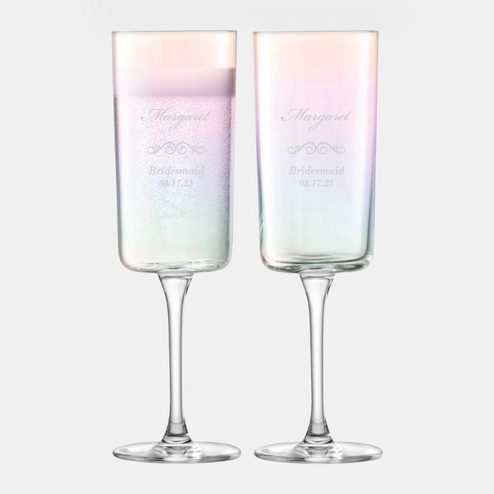 LSA Iridescence Champagne Flute Pair, 7oz