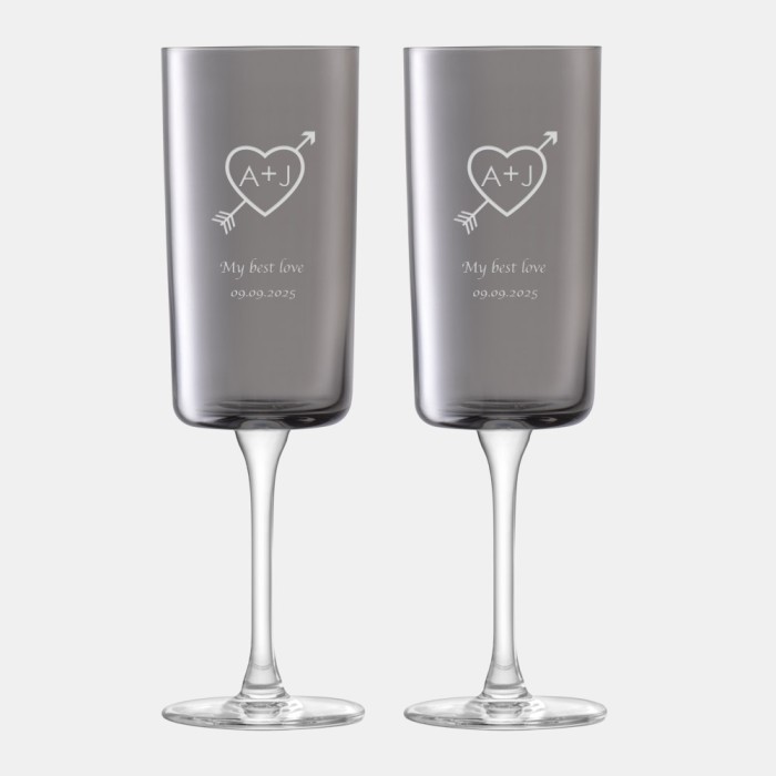 LSA Lunar Champagne Flute Pair, 7oz