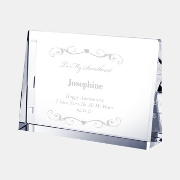 Pre-Designed Heart Divider Horizontal Rectangle Anniversary Plaque