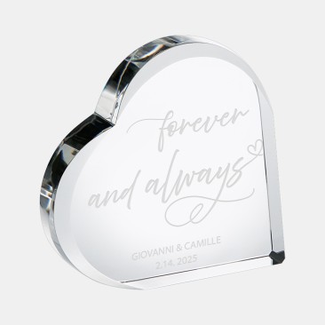 Pre-Designed Forever and Always Crystal Heart Keepsake