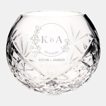 Pre-Designed Wreath Couple Monogram Mira Bowl