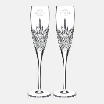 Pre-Designed Mr. & Mrs. Waterford Love Forever Flute Pair, 5oz