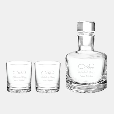 Kosta Boda Wave Decanter 3pc Set, 30.4oz