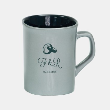 Silver Ceramic Round Corner Mug, 10oz