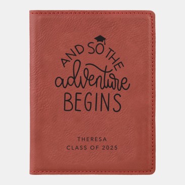 Pre-Designed Adventure Graduation Rose Leatherette Passport Holder