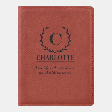 Monogrammed Rose Leatherette Passport Holder