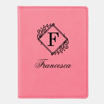 Monogrammed Pink Leatherette Passport Holder