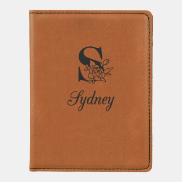 Monogrammed Botanical Rawhide Leatherette Passport Holder